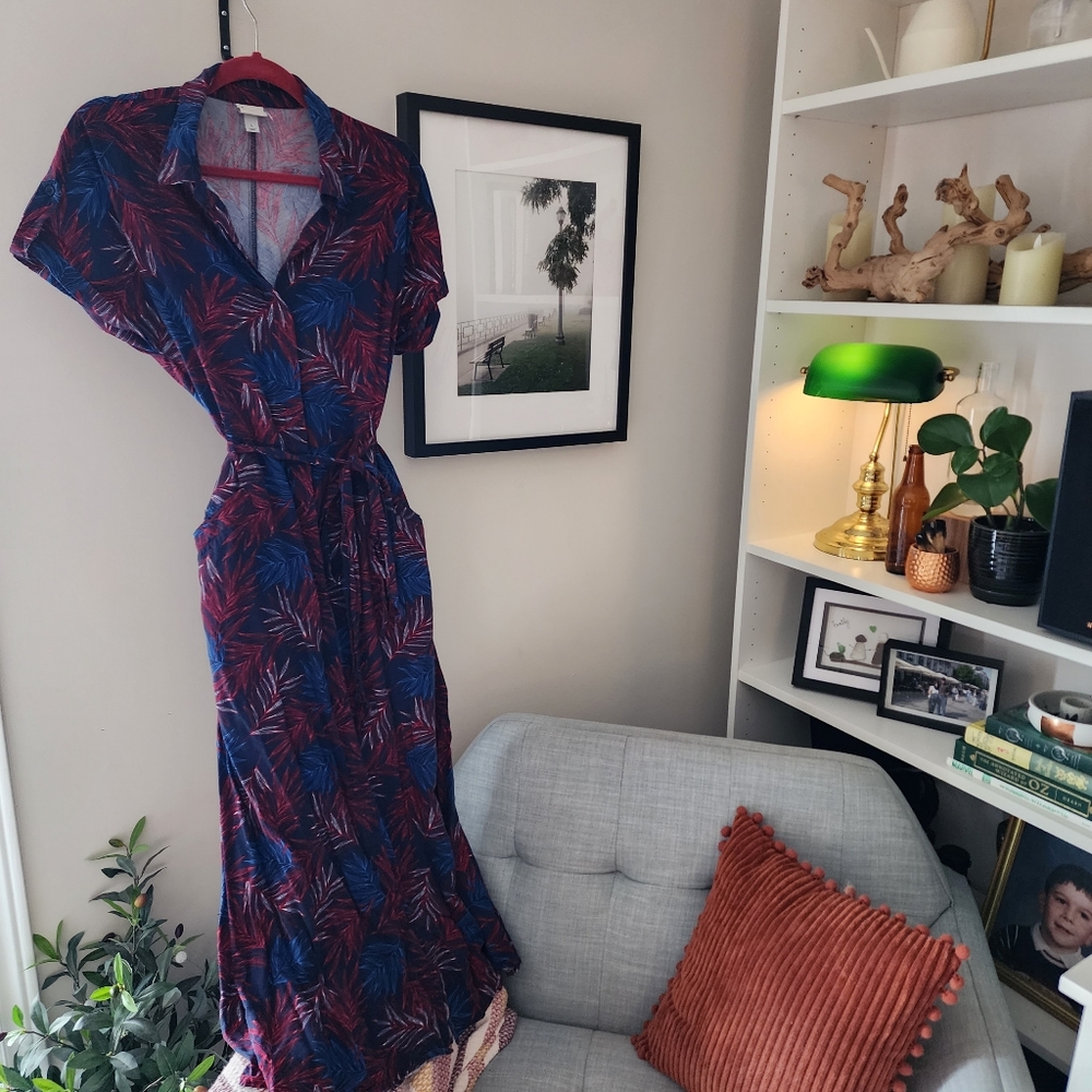 a new day - Button-up Pattern Maxi Dress